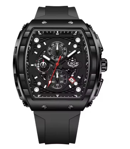 Montre-bracelet à quartz carrée étanche pour homme