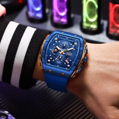 Montre-bracelet à quartz carrée étanche pour homme